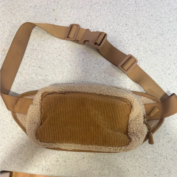 Tan and Cream Women's Fanny Pack Crossbody - Picture 3 of 8